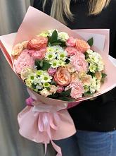 Букет нежные объятья в Нижнем Одесе Букет цветов из: Гвоздики, Розы и Хризантемы в Нижнем Одесе
